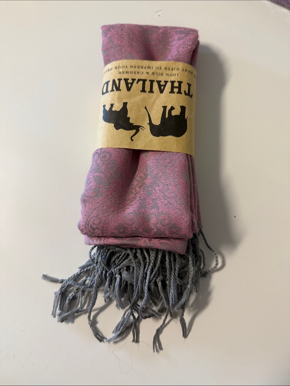 Thailand Pink Patterned Scarf - winter women’s Accessory